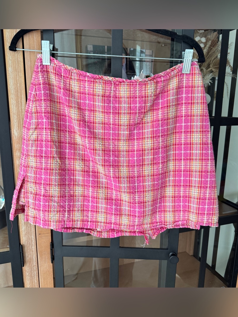 Vintage y2k plaid mini skirt skort shorts high rise bamboo traders